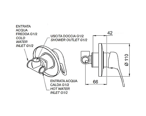 Заказать Смеситель для душа Remer Kiss K30 Хром в магазине сантехники Santeh-Crystal.ru
