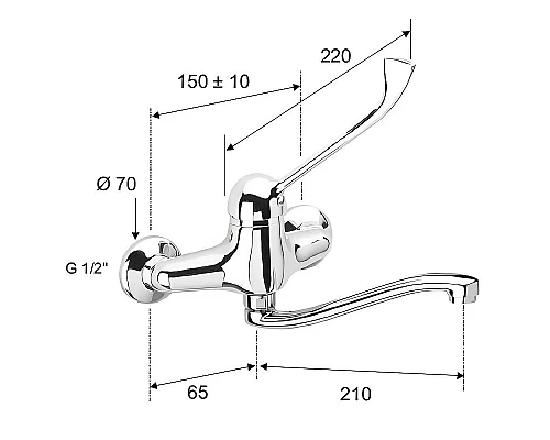Купить Смеситель для кухни Remer Kiss K45S Хром в магазине сантехники Santeh-Crystal.ru