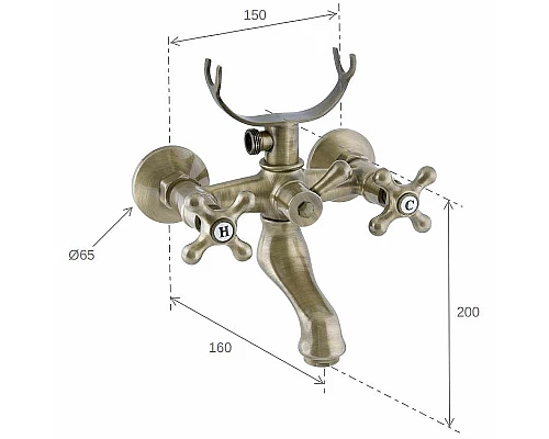 Заказать Смеситель для ванны Remer Liberty 05LIVO Бронза в магазине сантехники Santeh-Crystal.ru