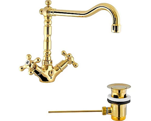 Заказать Смеситель для раковины Remer Liberty 13ALIDO Золото в магазине сантехники Santeh-Crystal.ru