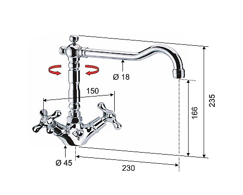 Заказать Смеситель для раковины Remer Liberty 13ALIDO Золото в магазине сантехники Santeh-Crystal.ru