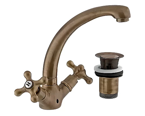 Приобрести Смеситель для раковины Remer Liberty 13CLIVO Бронза в магазине сантехники Santeh-Crystal.ru