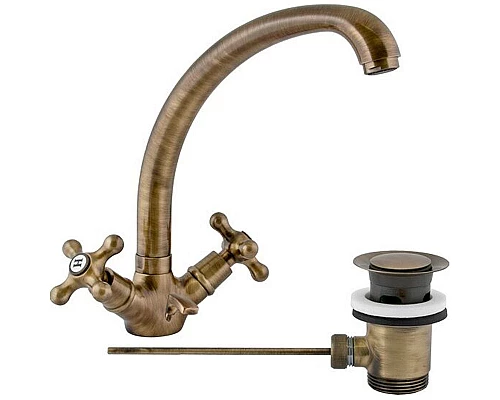 Приобрести Смеситель для раковины Remer Liberty 13GLIVO Бронза в магазине сантехники Santeh-Crystal.ru