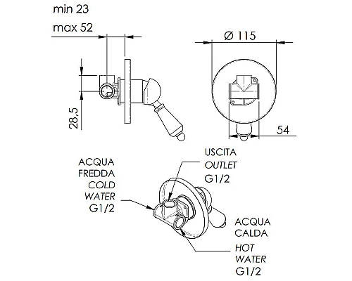 Заказать Смеситель для душа Remer Liberty LV30 Хром в магазине сантехники Santeh-Crystal.ru