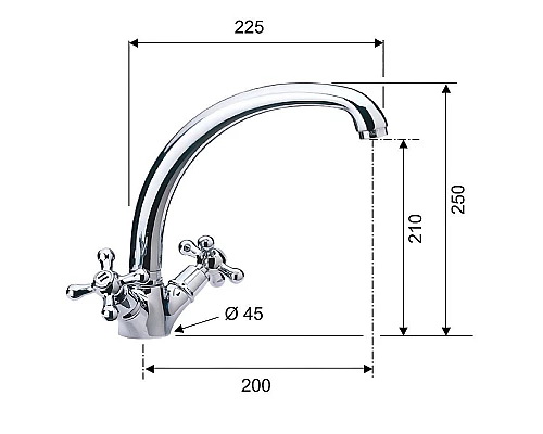 Купить Смеситель для кухни Remer Liberty 43LI Хром в магазине сантехники Santeh-Crystal.ru