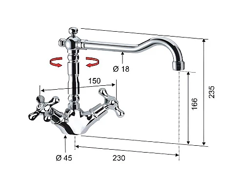 Приобрести Смеситель для кухни Remer Liberty 43LIce Хром в магазине сантехники Santeh-Crystal.ru