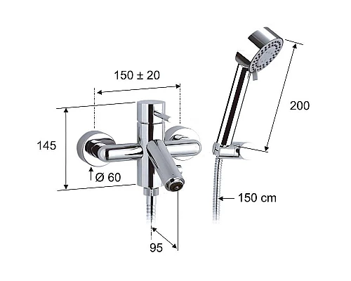 Купить Смеситель для ванны Remer Minimal NR022 Хром в магазине сантехники Santeh-Crystal.ru