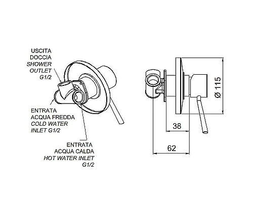 Заказать Смеситель для душа Remer Minimal N30L Хром в магазине сантехники Santeh-Crystal.ru