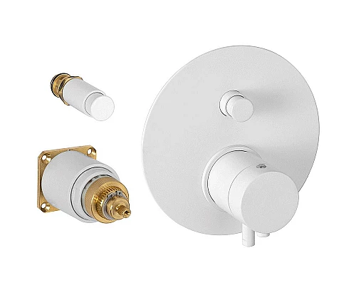 Приобрести Смеситель для душа Remer Minimal Thermo NT09KBBO с термостатом Белый матовый в магазине сантехники Santeh-Crystal.ru