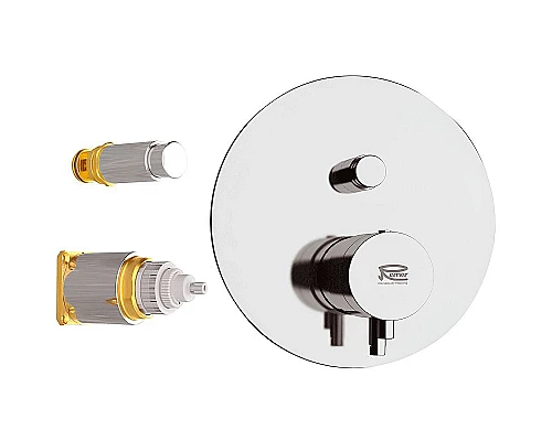 Купить Смеситель для душа Remer Minimal Thermo NT09KB с термостатом Хром в магазине сантехники Santeh-Crystal.ru