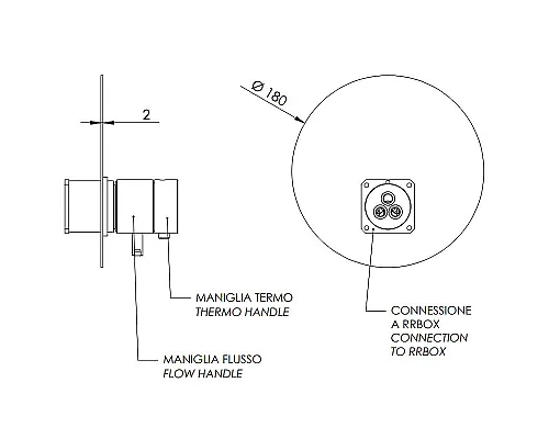 Приобрести Смеситель для душа Remer Minimal Thermo NT30KBNO с термостатом Черный матовый в магазине сантехники Santeh-Crystal.ru