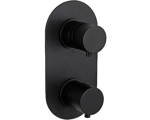 Приобрести Смеситель для душа Remer Minimal Thermo NT93KBCFP с термостатом Черный хром брашированный в магазине сантехники Santeh-Crystal.ru