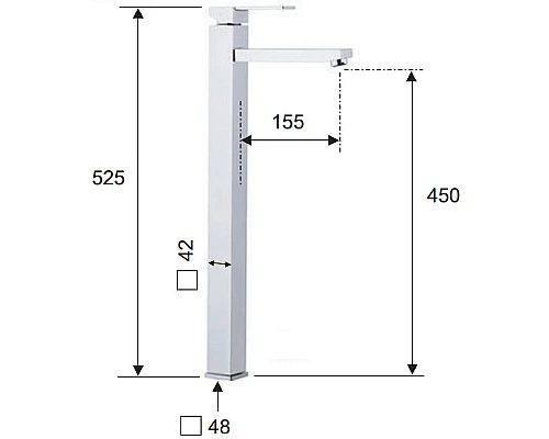 Заказать Смеситель для раковины Remer Qubica Q11LXXL Хром в магазине сантехники Santeh-Crystal.ru