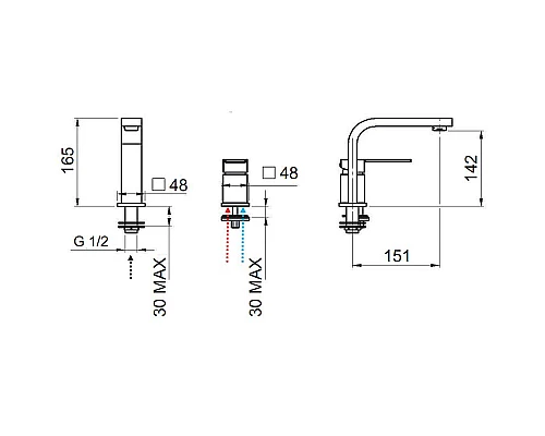 Приобрести Смеситель для раковины Remer Qubica Q57 Хром в магазине сантехники Santeh-Crystal.ru