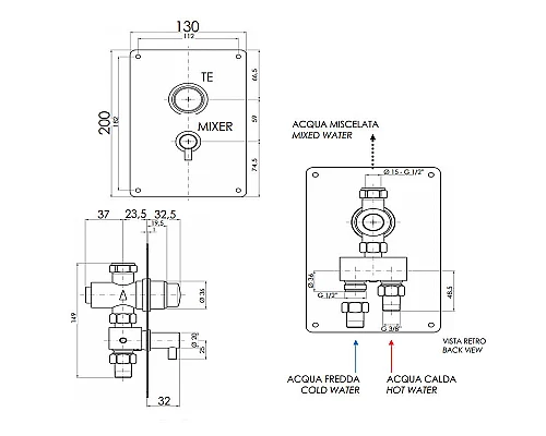 Приобрести Смеситель для душа Remer Tempor TE32M Хром в магазине сантехники Santeh-Crystal.ru
