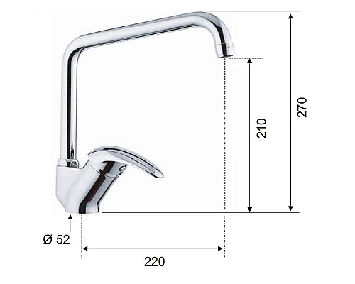 Купить Смеситель для кухни Remer Ten T42U Хром в магазине сантехники Santeh-Crystal.ru