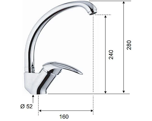 Купить Смеситель для кухни Remer Ten T42 Хром в магазине сантехники Santeh-Crystal.ru