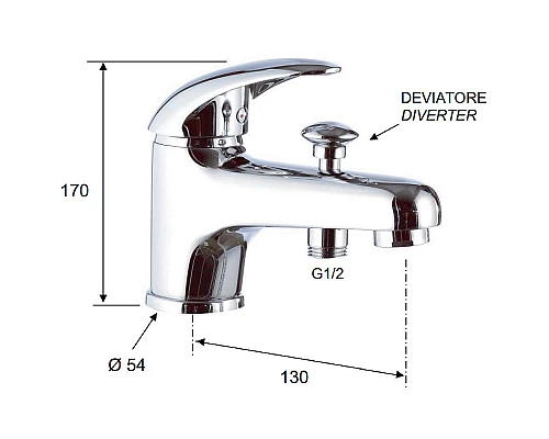 Купить Смеситель на борт ванны Remer Ten T04 Хром в магазине сантехники Santeh-Crystal.ru