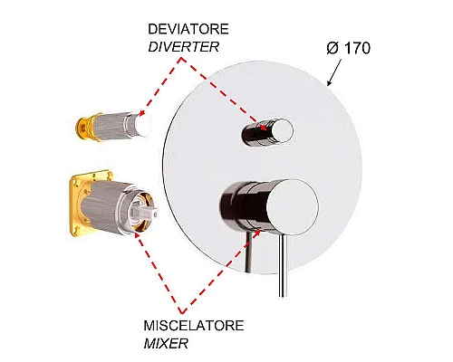 Приобрести Смеситель для душа Remer X-Style X09KBNO Черный матовый в магазине сантехники Santeh-Crystal.ru