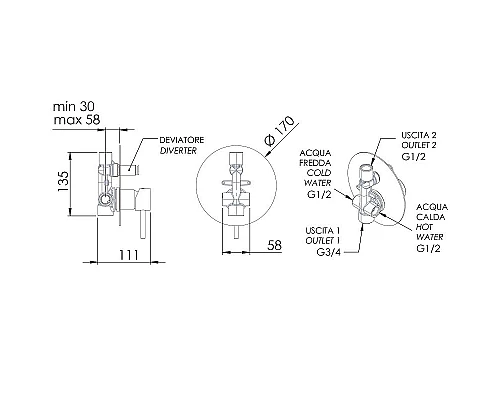 Приобрести Смеситель для душа Remer X-Style X09LNO Черный матовый в магазине сантехники Santeh-Crystal.ru
