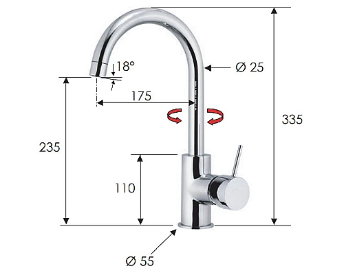 Заказать Смеситель для кухни Remer X-Style X72 Хром в магазине сантехники Santeh-Crystal.ru