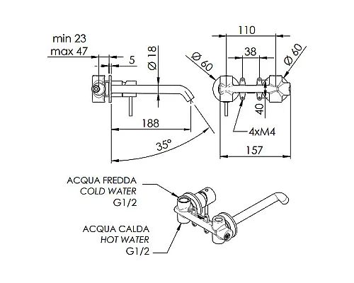 Заказать Смеситель для раковины Remer X-Style X15PLNO Черный матовый в магазине сантехники Santeh-Crystal.ru