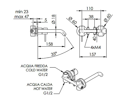 Приобрести Смеситель для раковины Remer X-Style X15PDO Золото в магазине сантехники Santeh-Crystal.ru