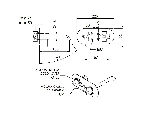 Заказать Смеситель для раковины Remer X-Style X15L Хром в магазине сантехники Santeh-Crystal.ru