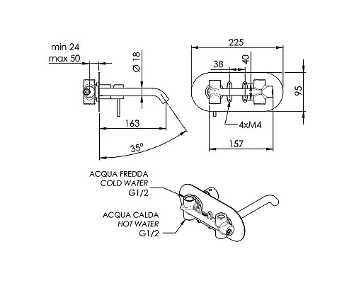 Приобрести Смеситель для раковины Remer X-Style X15DO Золото в магазине сантехники Santeh-Crystal.ru