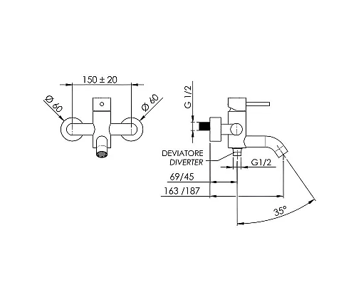 Заказать Смеситель для ванны Remer X-Style X05RL Медь в магазине сантехники Santeh-Crystal.ru