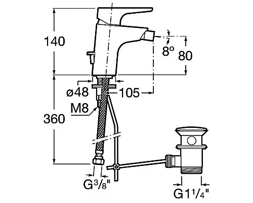Приобрести Смеситель для биде Roca Atlas 5A6090C0M Хром в магазине сантехники Santeh-Crystal.ru