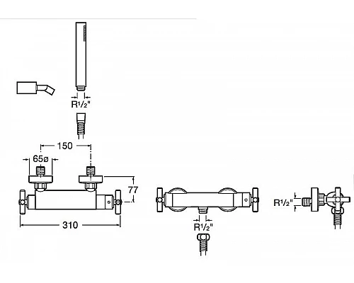 Купить Смеситель для душа Roca Loft 5A1343C00 с термостатом Хром в магазине сантехники Santeh-Crystal.ru