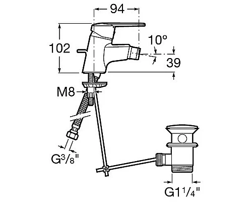 Приобрести Смеситель для биде Roca Victoria 5A6N25C0M Хром в магазине сантехники Santeh-Crystal.ru
