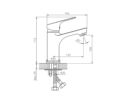 Приобрести Смеситель для раковины Rossinka RS29-13 Хром в магазине сантехники Santeh-Crystal.ru