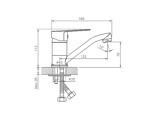 Купить Смеситель для раковины Rossinka S35-22 Хром в магазине сантехники Santeh-Crystal.ru