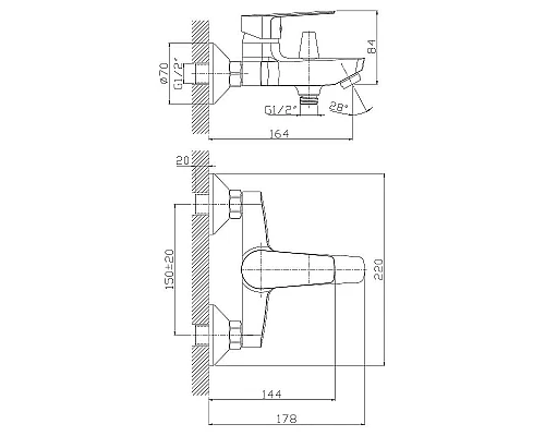 Купить Смеситель для ванны Rossinka S S35-31 Хром в магазине сантехники Santeh-Crystal.ru