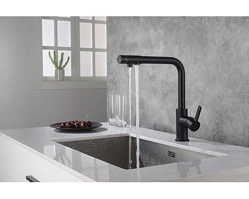 Приобрести Смеситель для кухни Timo Hette 1026/03F Черный в магазине сантехники Santeh-Crystal.ru