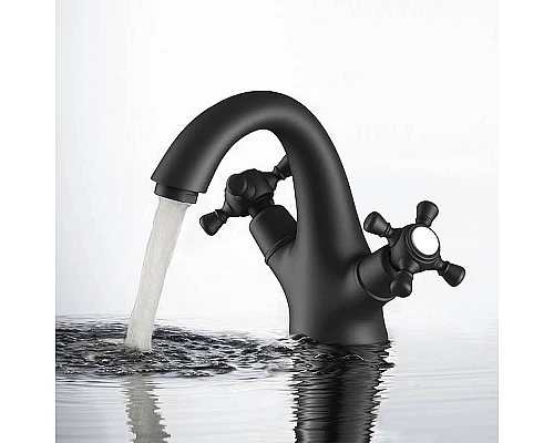 Приобрести Смеситель для раковины Timo Nelson 1911/03F Черный в магазине сантехники Santeh-Crystal.ru