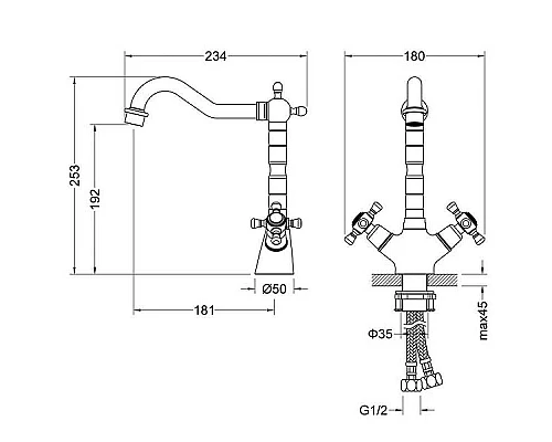 Купить Смеситель для раковины Timo Nelson 0143/03F Черный в магазине сантехники Santeh-Crystal.ru