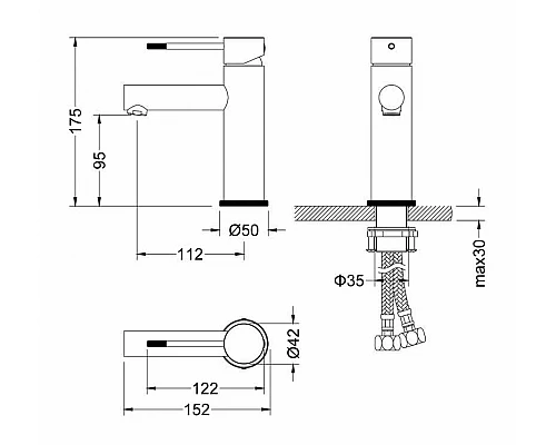 Заказать Смеситель для раковины Timo Saona 2361/03F Черный в магазине сантехники Santeh-Crystal.ru