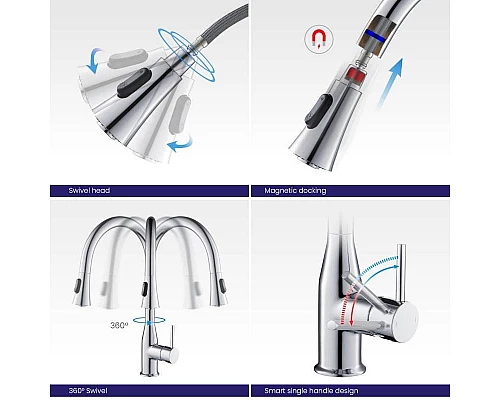 Приобрести Смеситель для кухни Timo Saona 2336/00FL Хром в магазине сантехники Santeh-Crystal.ru