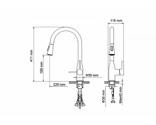 Приобрести Смеситель для кухни Timo Saona 2336/00FL Хром в магазине сантехники Santeh-Crystal.ru