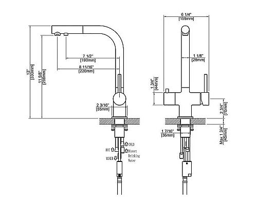 Заказать Смеситель для кухни Timo Saona 2356/03FL Черный в магазине сантехники Santeh-Crystal.ru