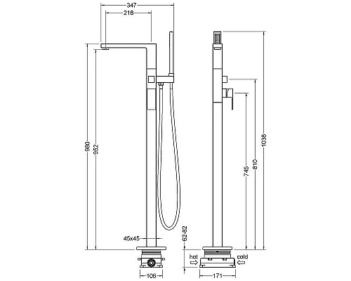 Заказать Смеситель для ванны Timo Selene 2210/03Y-CR Черный в магазине сантехники Santeh-Crystal.ru