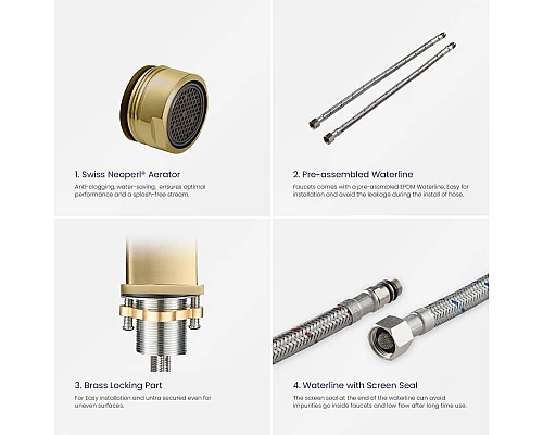 Приобрести Смеситель для раковины Timo Selene 3011/17F Золото матовое в магазине сантехники Santeh-Crystal.ru