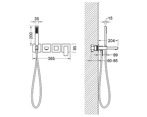 Заказать Смеситель для ванны Timo Selene 2014/03YSM Черный в магазине сантехники Santeh-Crystal.ru