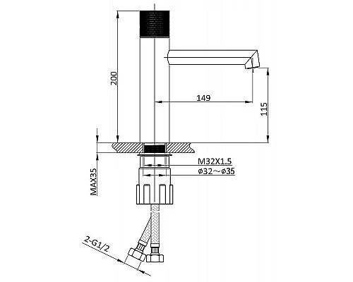 Заказать Смеситель для раковины Vincea Desire VBF-1D3MB Черный матовый в магазине сантехники Santeh-Crystal.ru