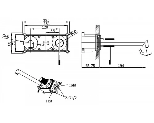 Заказать Смеситель для раковины Vincea Desire VBFW-1D1CH Хром в магазине сантехники Santeh-Crystal.ru