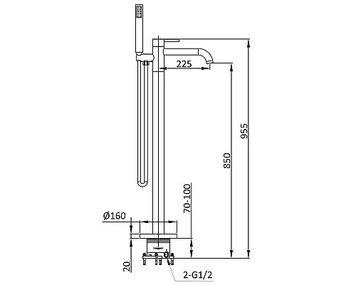 Купить Смеситель для ванны Vincea Desire VTF-1DMB Черный матовый в магазине сантехники Santeh-Crystal.ru