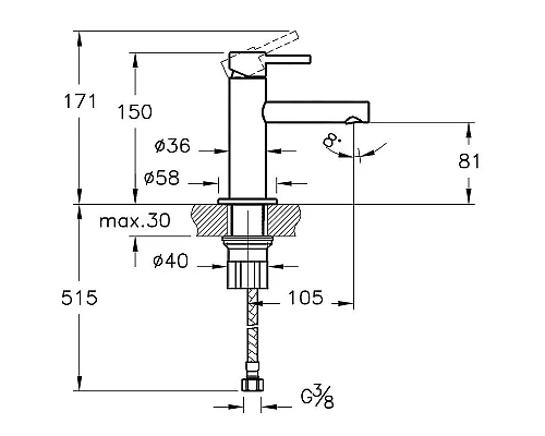Заказать Смеситель для раковины Vitra Origin A4255526 Медный в магазине сантехники Santeh-Crystal.ru